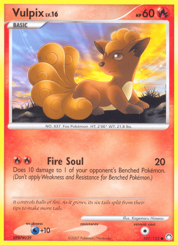 Vulpix, carta 107 de Mysterious Treasures