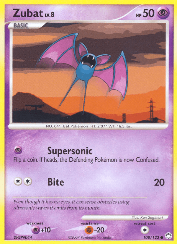 Zubat, carta 108 de Mysterious Treasures