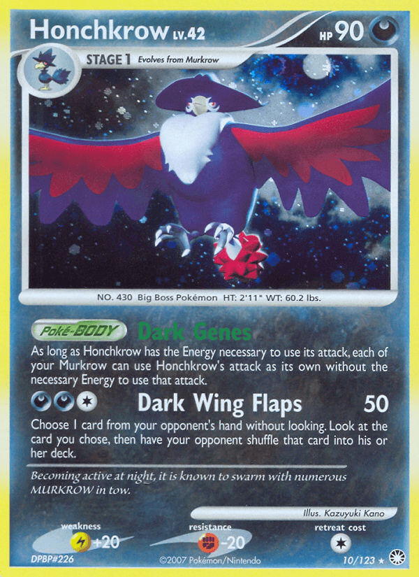 Honchkrow, carta 10 de Mysterious Treasures