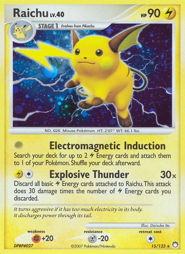 Raichu, carta 15 de Mysterious Treasures