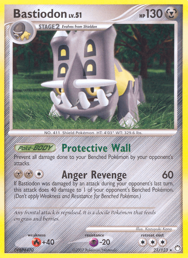 Bastiodon, carta 21 de Mysterious Treasures