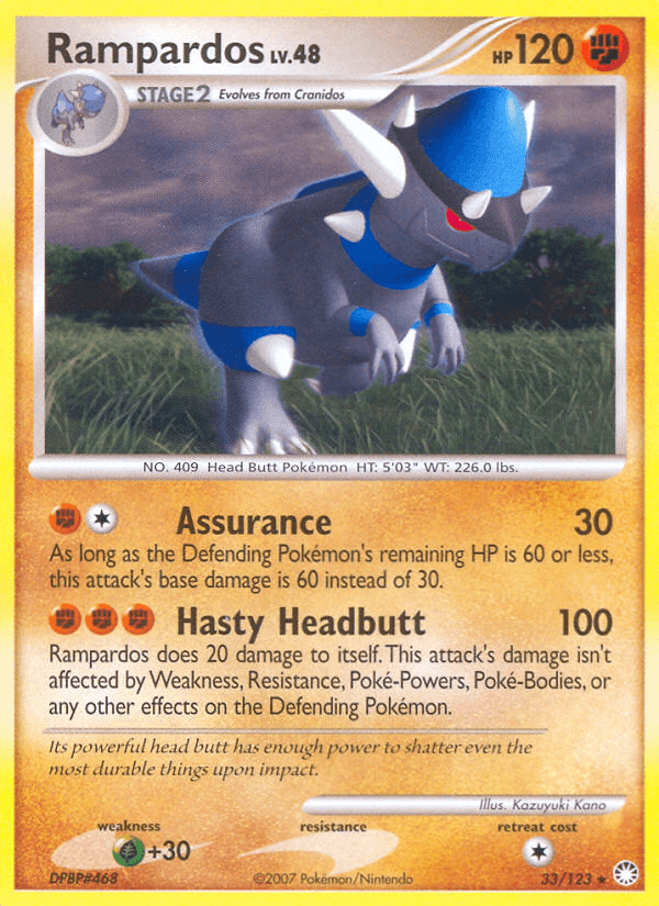 Rampardos, carta 33 de Mysterious Treasures