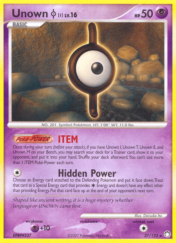 Unown I, carta 37 de Mysterious Treasures