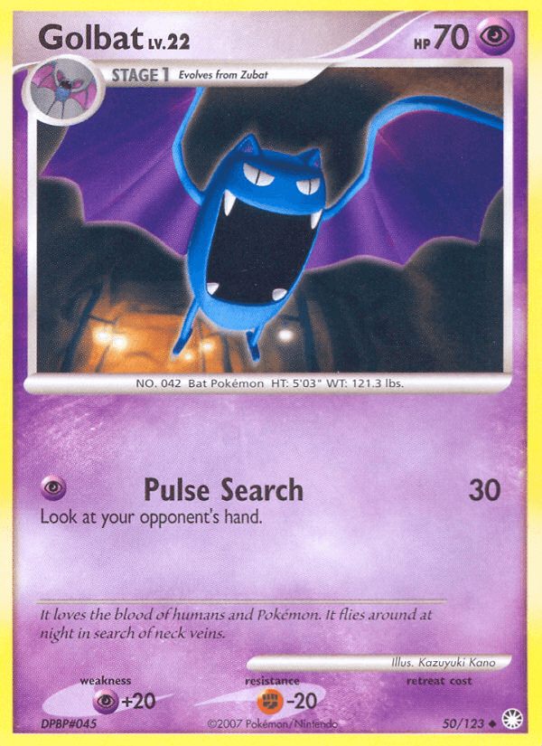 Golbat, carta 50 de Mysterious Treasures