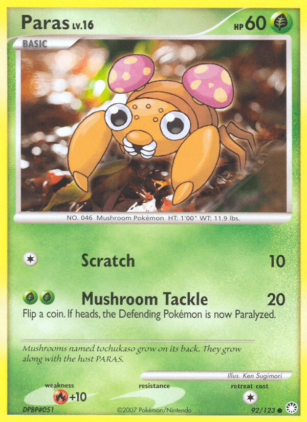 Paras, carta 92 de Mysterious Treasures