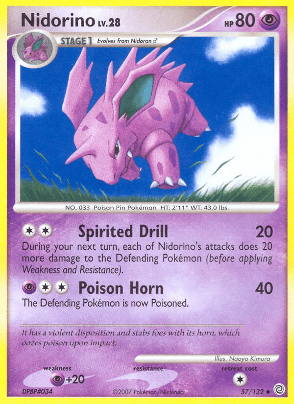 Nidorino, carta 57 de Secret Wonders
