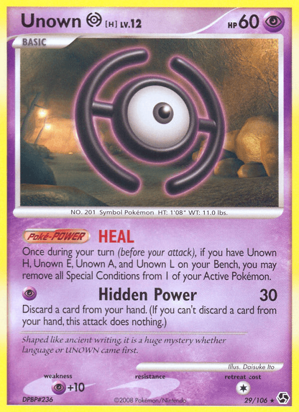 Unown H, carta 29 de Great Encounters