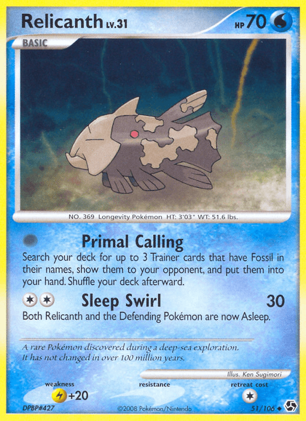 Relicanth, carta 51 de Great Encounters