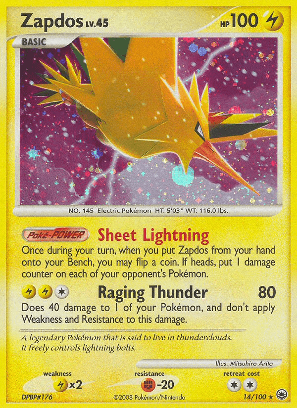 Zapdos, carta 14 de Majestic Dawn