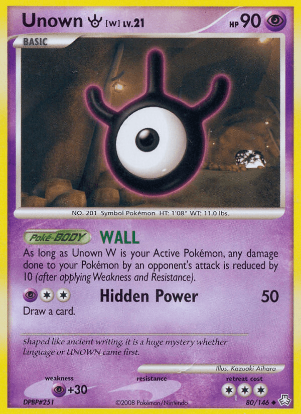 Unown W, carta 80 de Legends Awakened