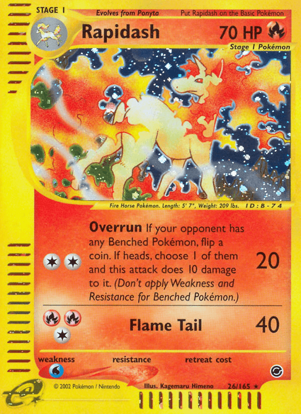 Rapidash, carta 26 de Expedition Base Set