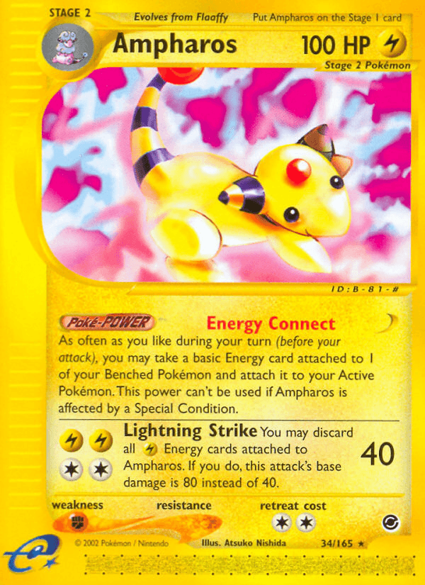 Ampharos, carta 34 de Expedition Base Set