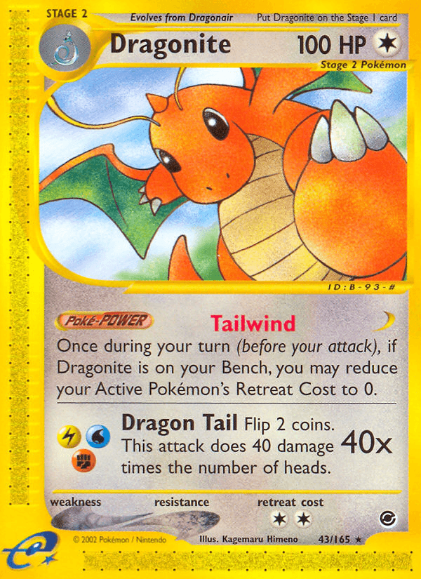 Dragonite, carta 43 de Expedition Base Set