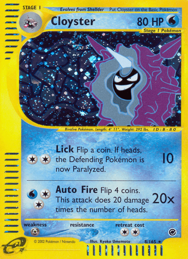Cloyster, carta 8 de Expedition Base Set