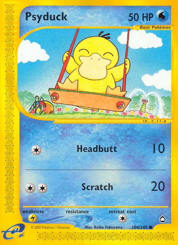Psyduck, carta 104 de Aquapolis