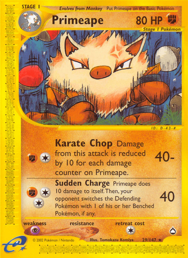 Primeape, carta 29 de Aquapolis