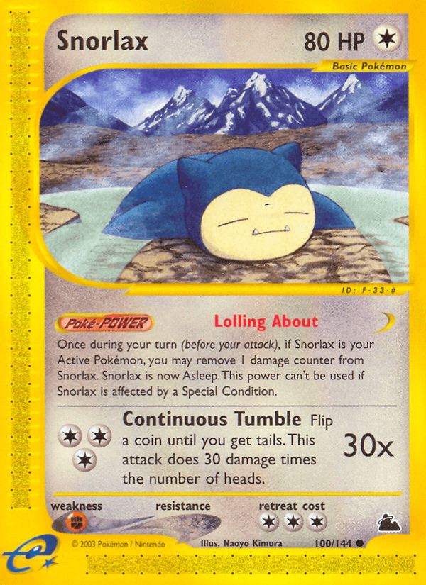Snorlax, carta 100 de Skyridge