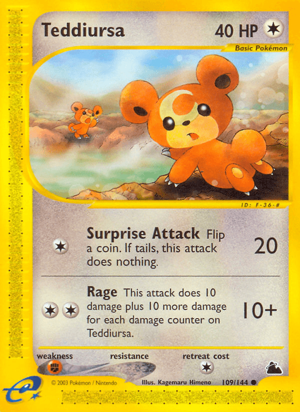 Teddiursa, carta 109 de Skyridge