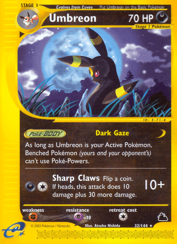 Umbreon, carta 32 de Skyridge