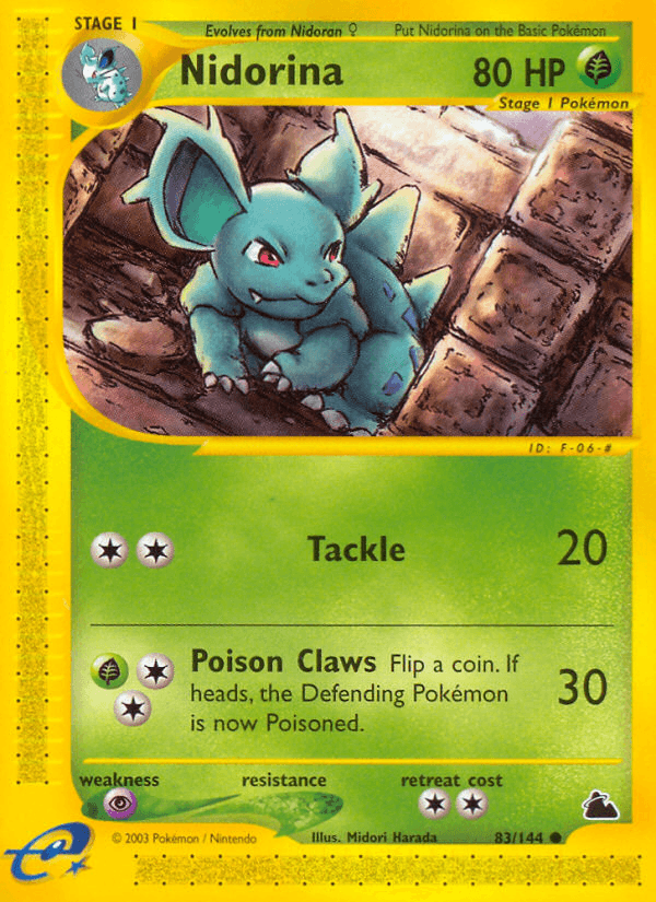 Nidorina, carta 83 de Skyridge