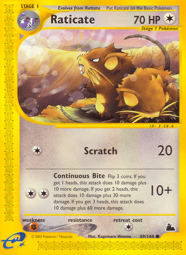 Raticate, carta 89 de Skyridge