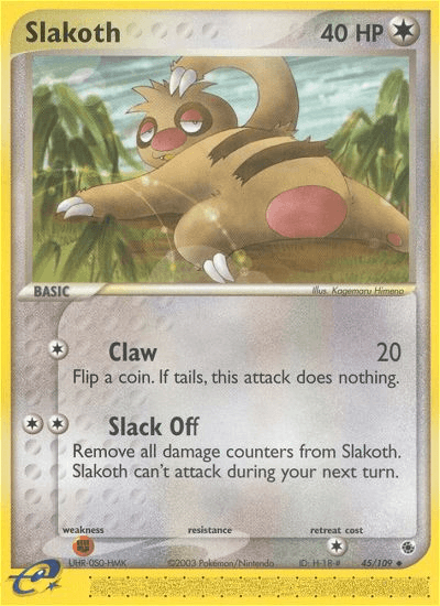 Slakoth, carta 45 de Ruby & Sapphire