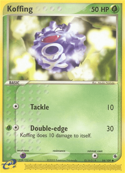 Koffing, carta 54 de Ruby & Sapphire