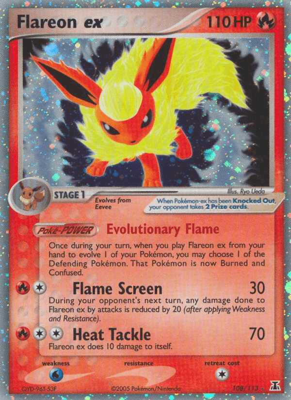 Flareon ex, carta 108 de Delta Species