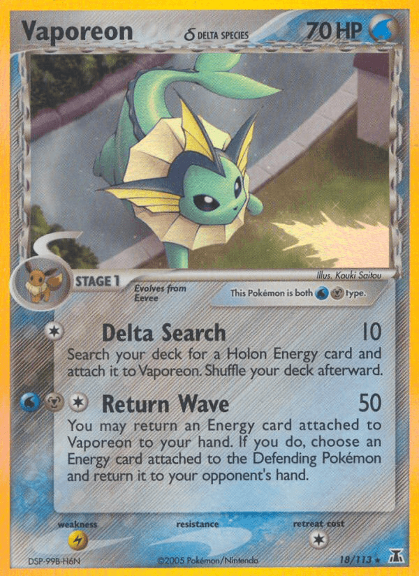 Vaporeon δ, carta 18 de Delta Species