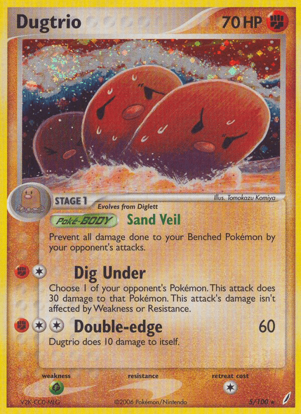 Dugtrio, carta 5 de Crystal Guardians
