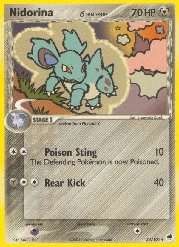 Nidorina δ, carta 34 de Dragon Frontiers