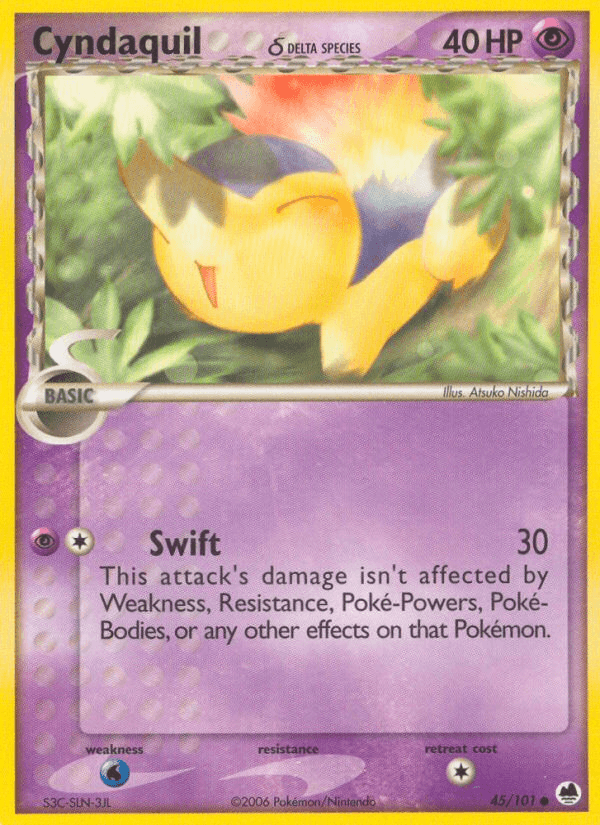Cyndaquil δ, carta 45 de Dragon Frontiers