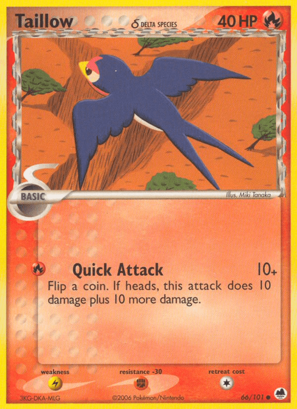 Taillow δ, carta 66 de Dragon Frontiers
