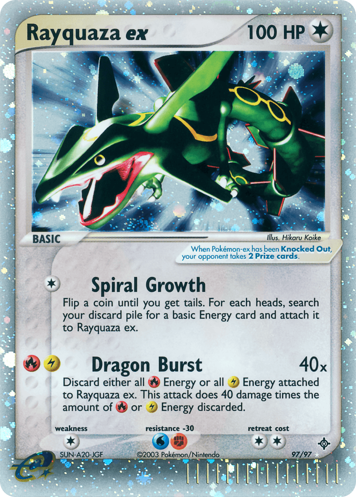 Rayquaza ex, carta 97 de Dragon