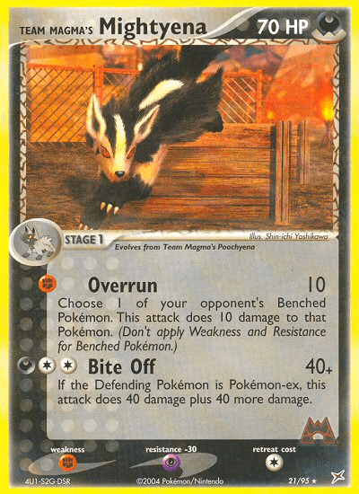 Team Magma's Mightyena, carta 21 de Team Magma vs Team Aqua