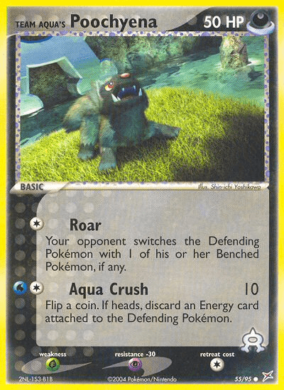Team Aqua's Poochyena, carta 55 de Team Magma vs Team Aqua