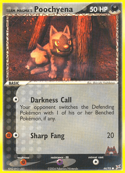 Team Magma's Poochyena, carta 66 de Team Magma vs Team Aqua