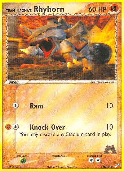 Team Magma's Rhyhorn, carta 68 de Team Magma vs Team Aqua