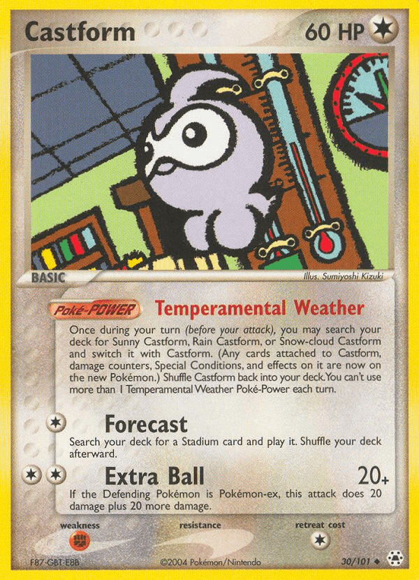 Castform, carta 30 de Hidden Legends