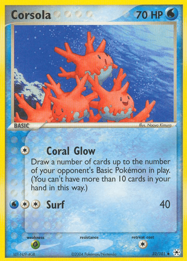 Corsola, carta 32 de Hidden Legends