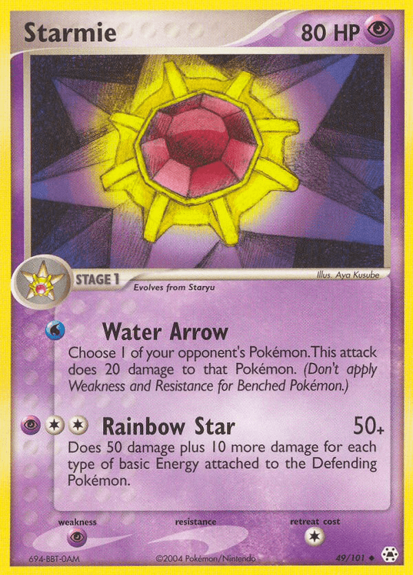 Starmie, carta 49 de Hidden Legends