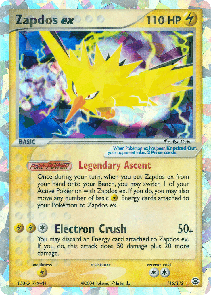 Zapdos ex, carta 116 de FireRed & LeafGreen