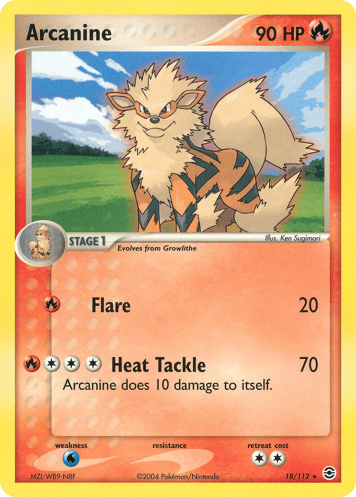 Arcanine, carta 18 de FireRed & LeafGreen