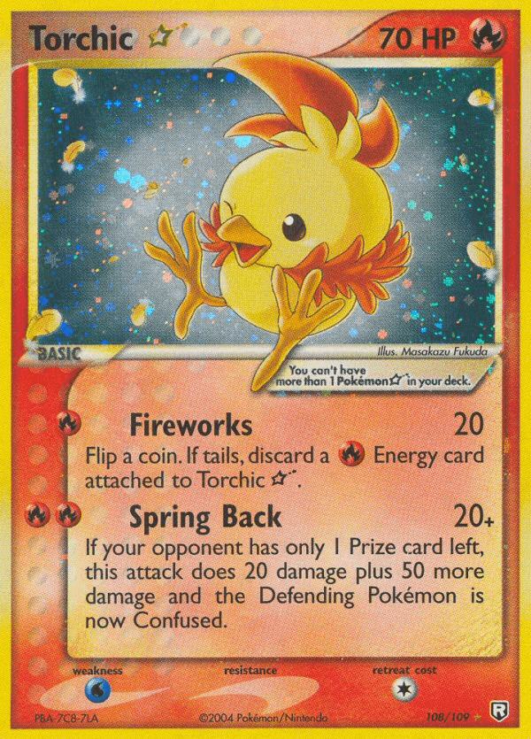 Torchic ☆, carta 108 de Team Rocket Returns