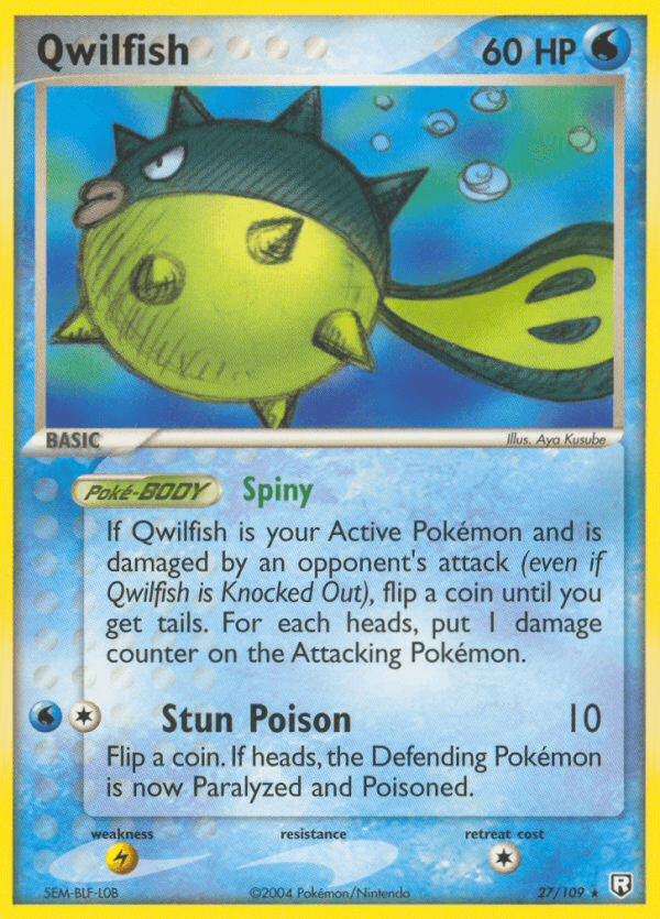 Qwilfish, carta 27 de Team Rocket Returns