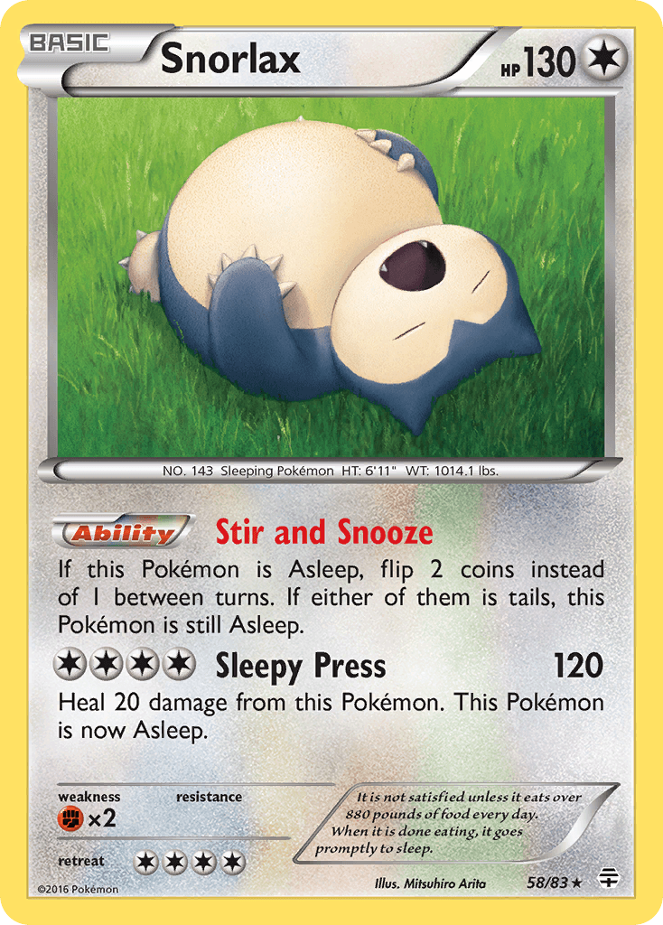 Snorlax, carta 58 de Generations
