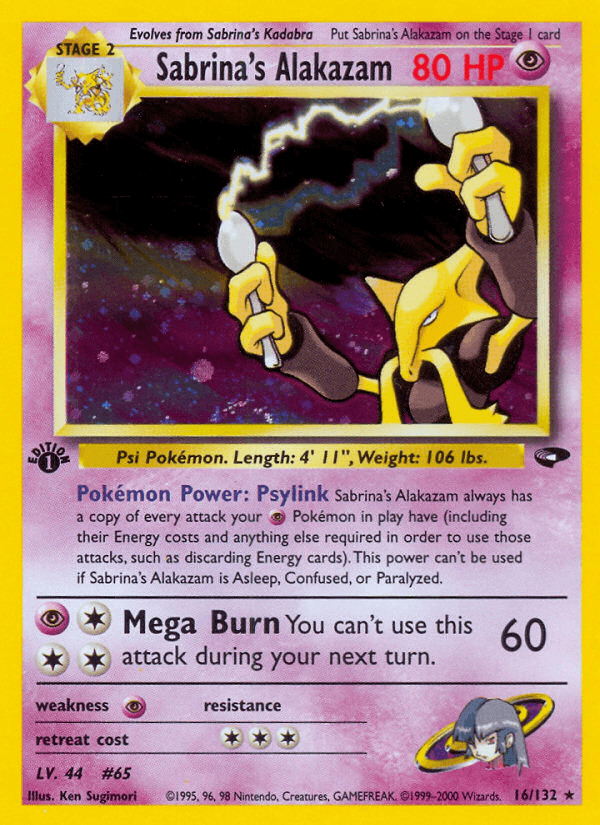Sabrina's Alakazam, carta 16 de Gym Challenge