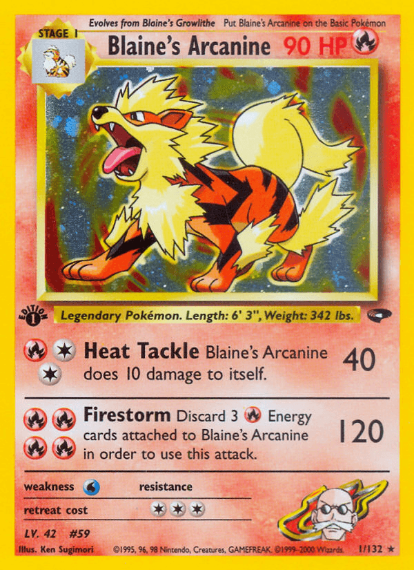 Blaine's Arcanine, carta 1 de Gym Challenge