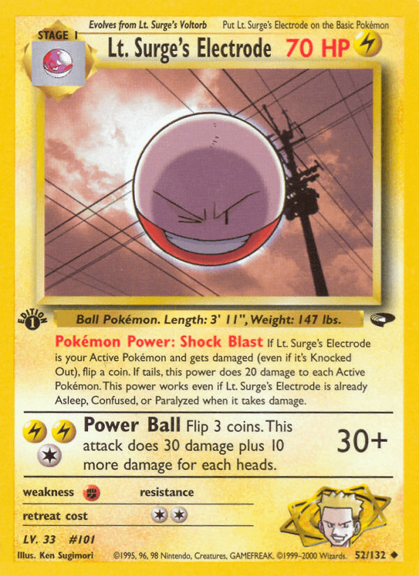 Lt. Surge's Electrode, carta 52 de Gym Challenge