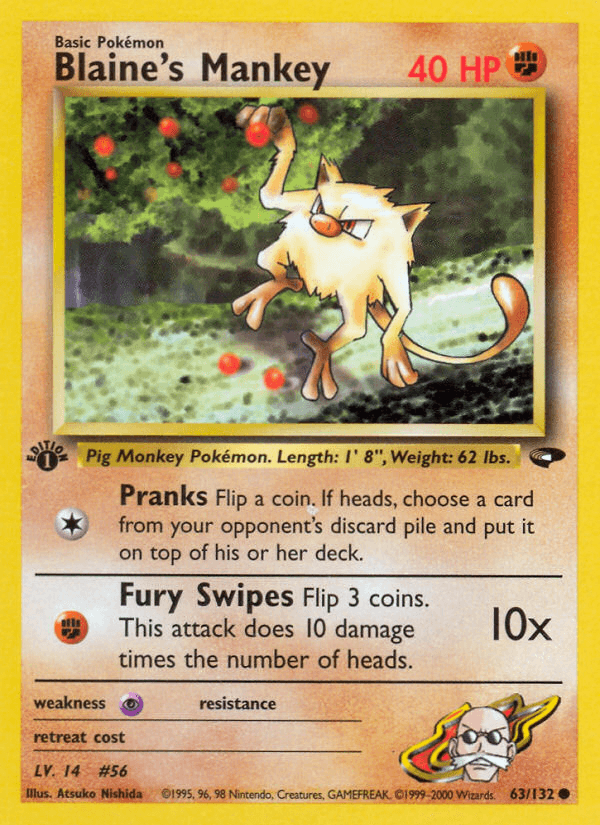 Blaine's Mankey, carta 63 de Gym Challenge